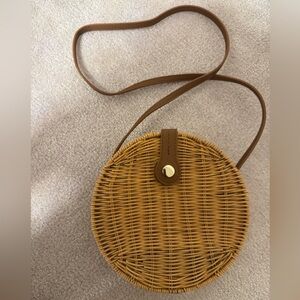 Zara Tan Woven Crossbody Bag